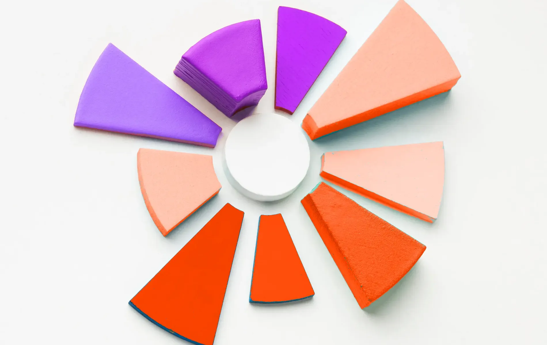 Color wheel showing primary factors and relationships between different hues