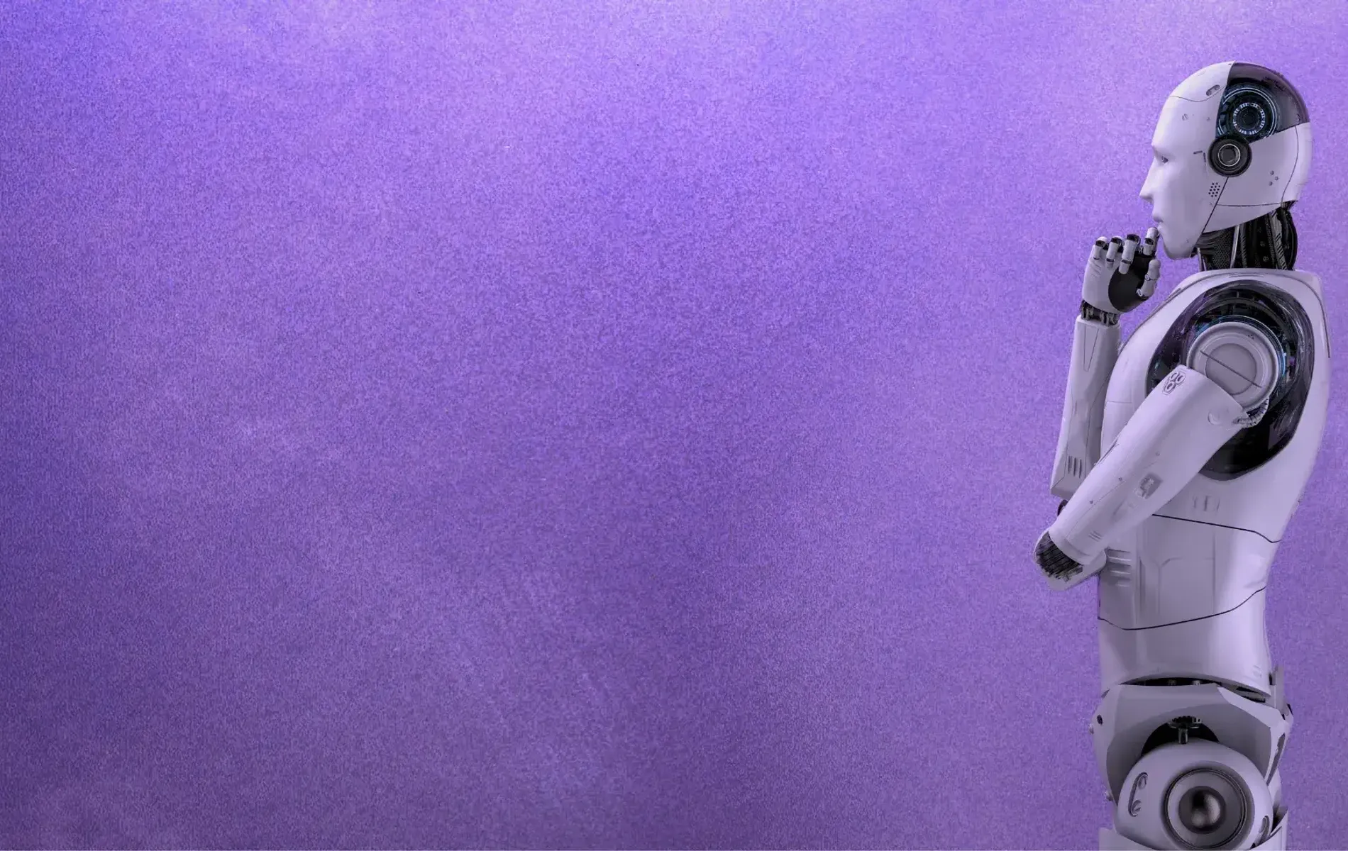 Denkender Roboter KI-Konzept mit nachdenklicher künstlicher Intelligenz