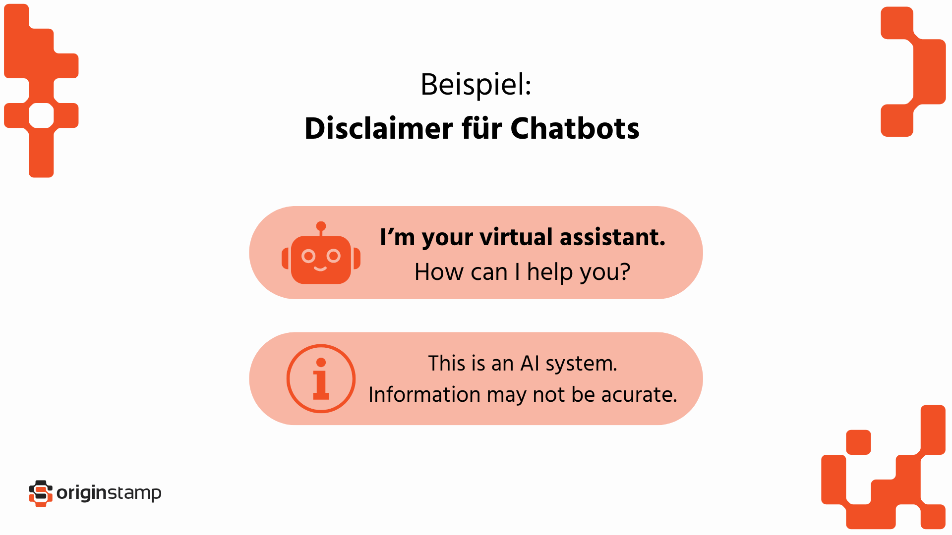 Beispiel-Disclaimer für Chatbots.