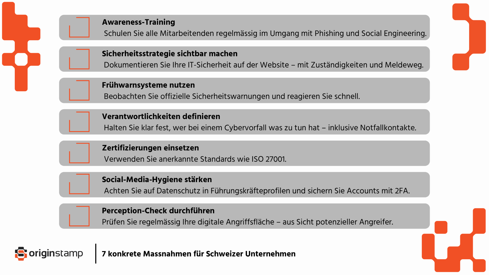 checkliste für Massnahmen gegen Cyberangriffe