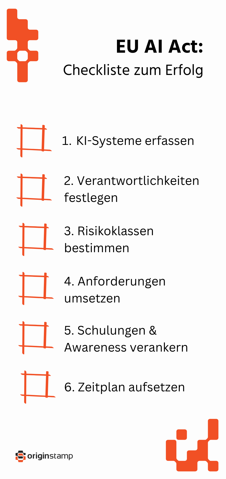 Checkliste für EU AI-Act compliance.