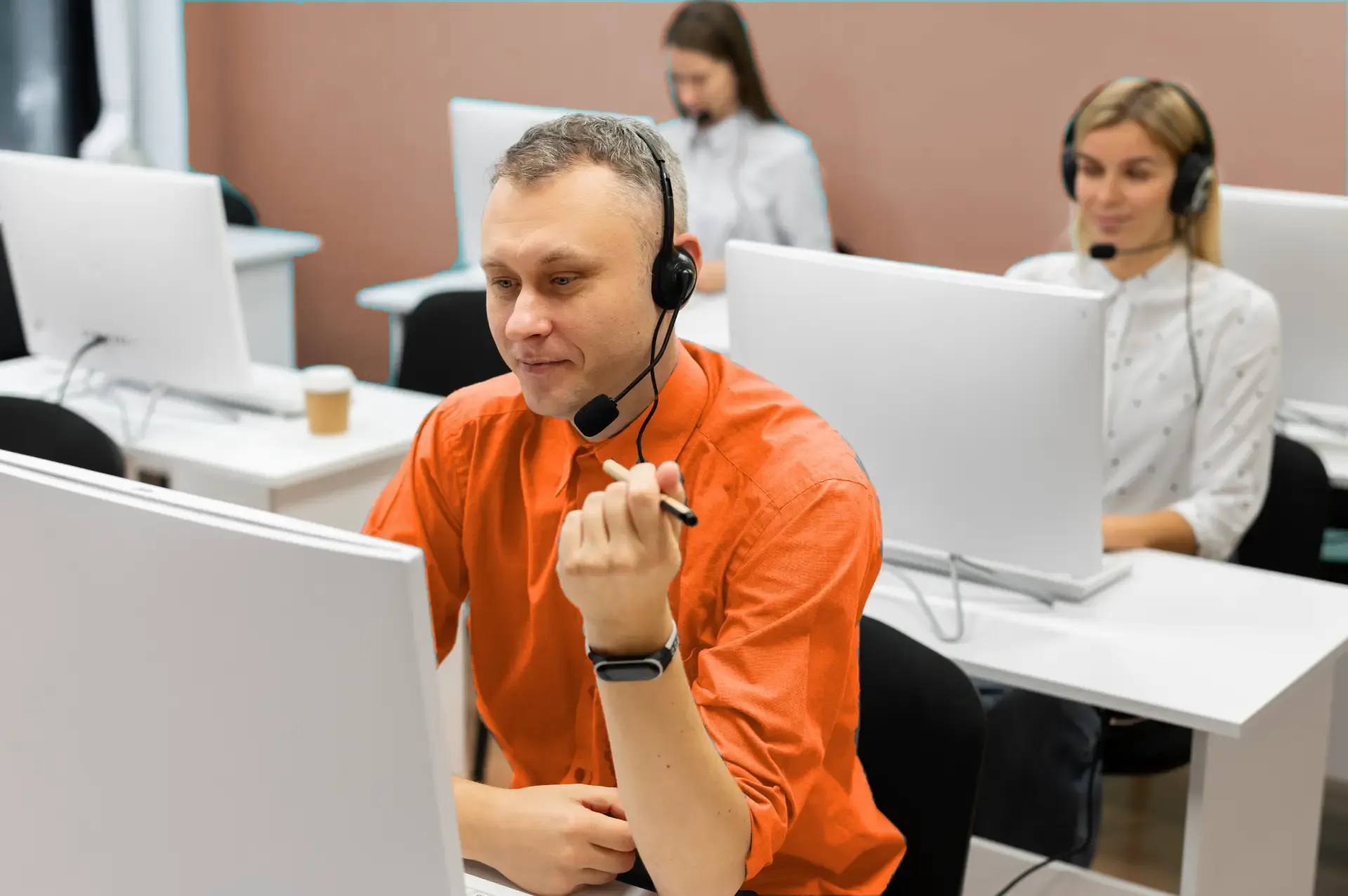 Kundenservice Mitarbeiter im Callcenter