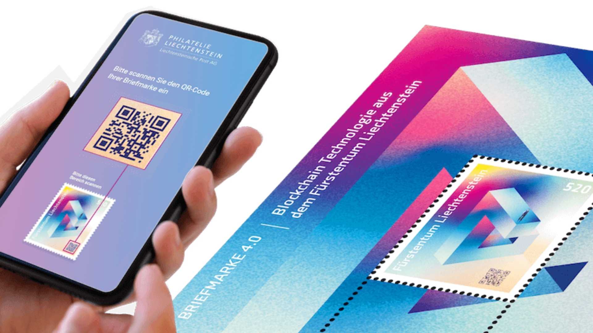 Illustration of the crypto stamp app