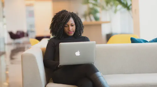 Black woman with laptop