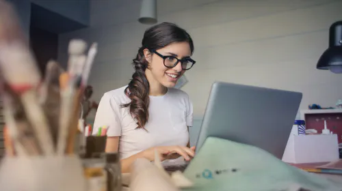 Woman on Notebook